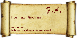 Forrai Andrea névjegykártya