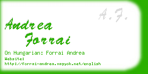 andrea forrai business card